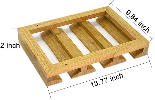 Miniatura 3 de Bamboo Wine Glass Holder, Hold Up to 6 Wine Glasses, Hanging Stemware Display Rack, Under Cabinet Mounted Wine Glass Drying Storage Hanger Organizer