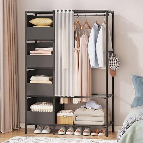 Freestanding Clothing Rack with 4 Shelves – Modern Design Freestanding Clothing Rack with 4 Shelves – Modern Design