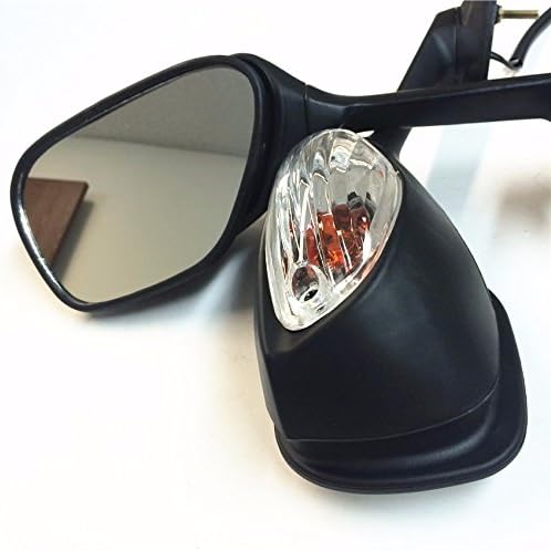 New OEM Aftermarket Mirrors for Suzuki GSXR600 750 2009 2010 2011 2012 GSXR1000 Black with Yellow LED light Turn Signals