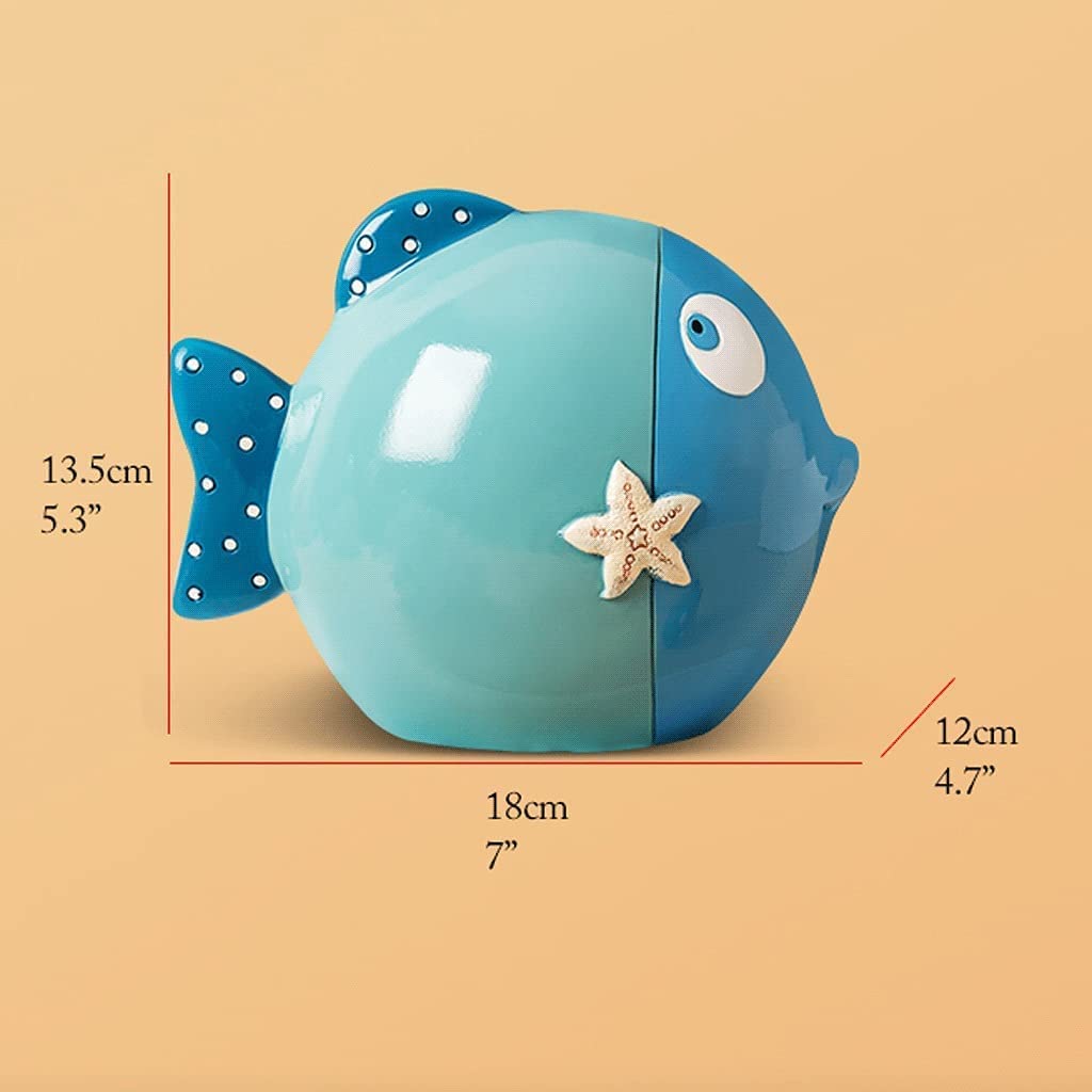 Money Banks Resin Fish Piggy Bank Ocean Themed Coin Can Practical Gift for Christmas Party Money Box : Toys & Games