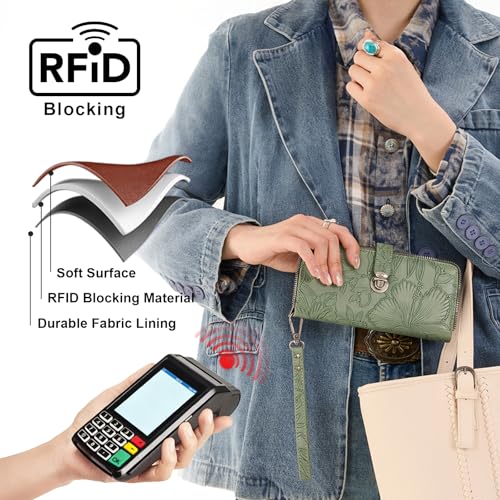 Montana West Large Bifold Wristlet Wallets for Women with ID Window - image 4
