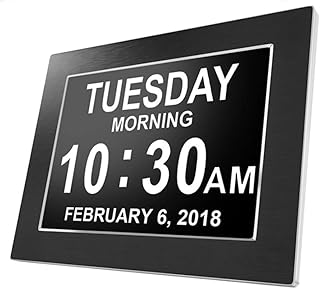 Reloj digital del día del calendario de 8 pulgadas para personas mayores, reloj con pérdida