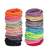 100 Stück Elastische Haargummis, KWOKWEI Mehrfarbige Gummiband Haare Kein Metall, Bunt Pferdeschwanz Halter Haar Gummibänder in 20 Farben, Dünne Haarbänder für Kinder Baby Mädchen Damen Frisuren