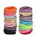 Produktbild 100 Stück Elastische Haargummis, KWOKWEI Mehrfarbige Gummiband Haare Kein Metall, Bunt Pferdeschwanz Halter Haar Gummibänder in 20 Farben, Dünne Haarbänder für Kinder Baby Mädchen Damen Frisuren
