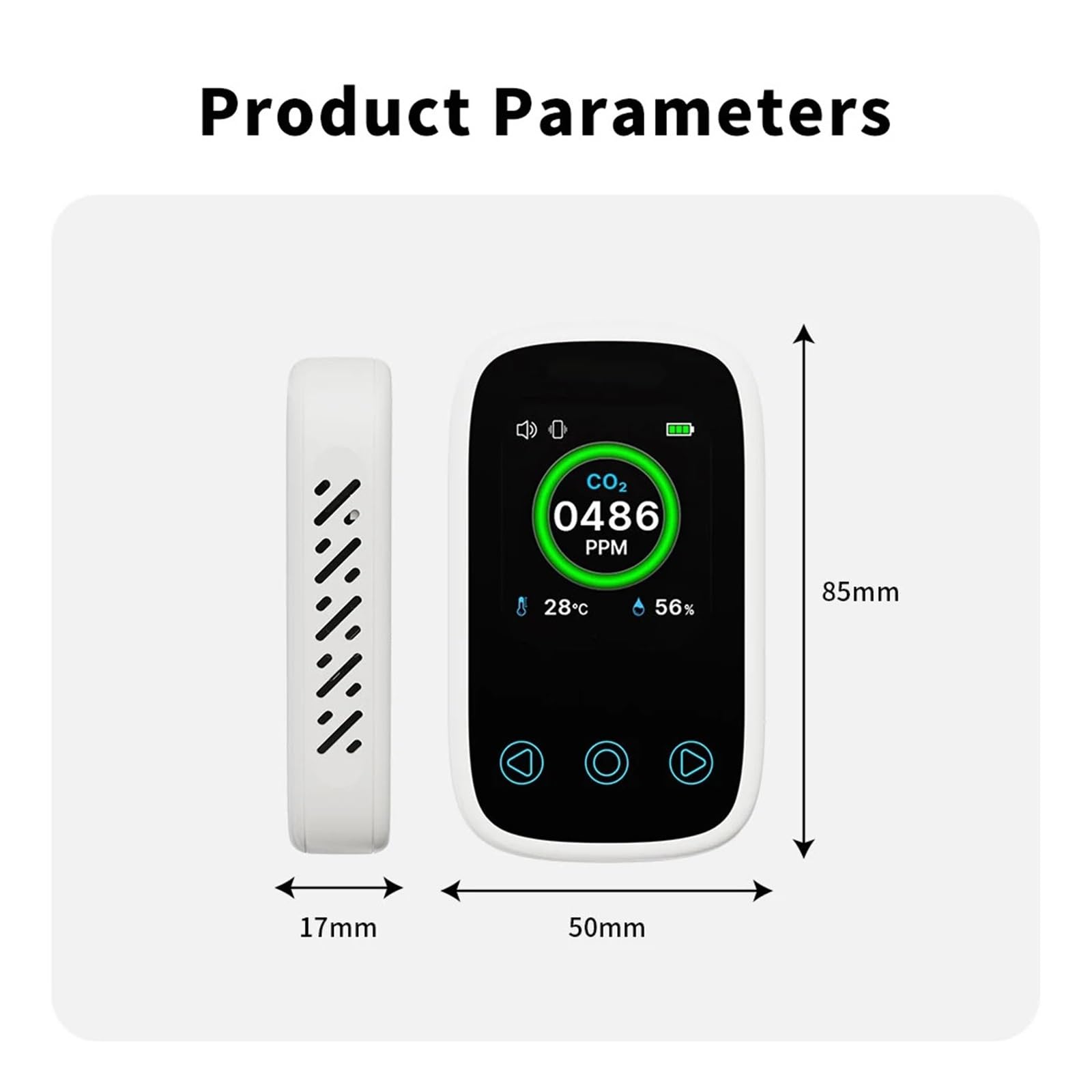 Detector de Gas, Medidor de CO2, temperatura, humedad, sensor de pantalla LCD, detector de monóxido de carbono con alarma de voz(CO Detector Qrange)