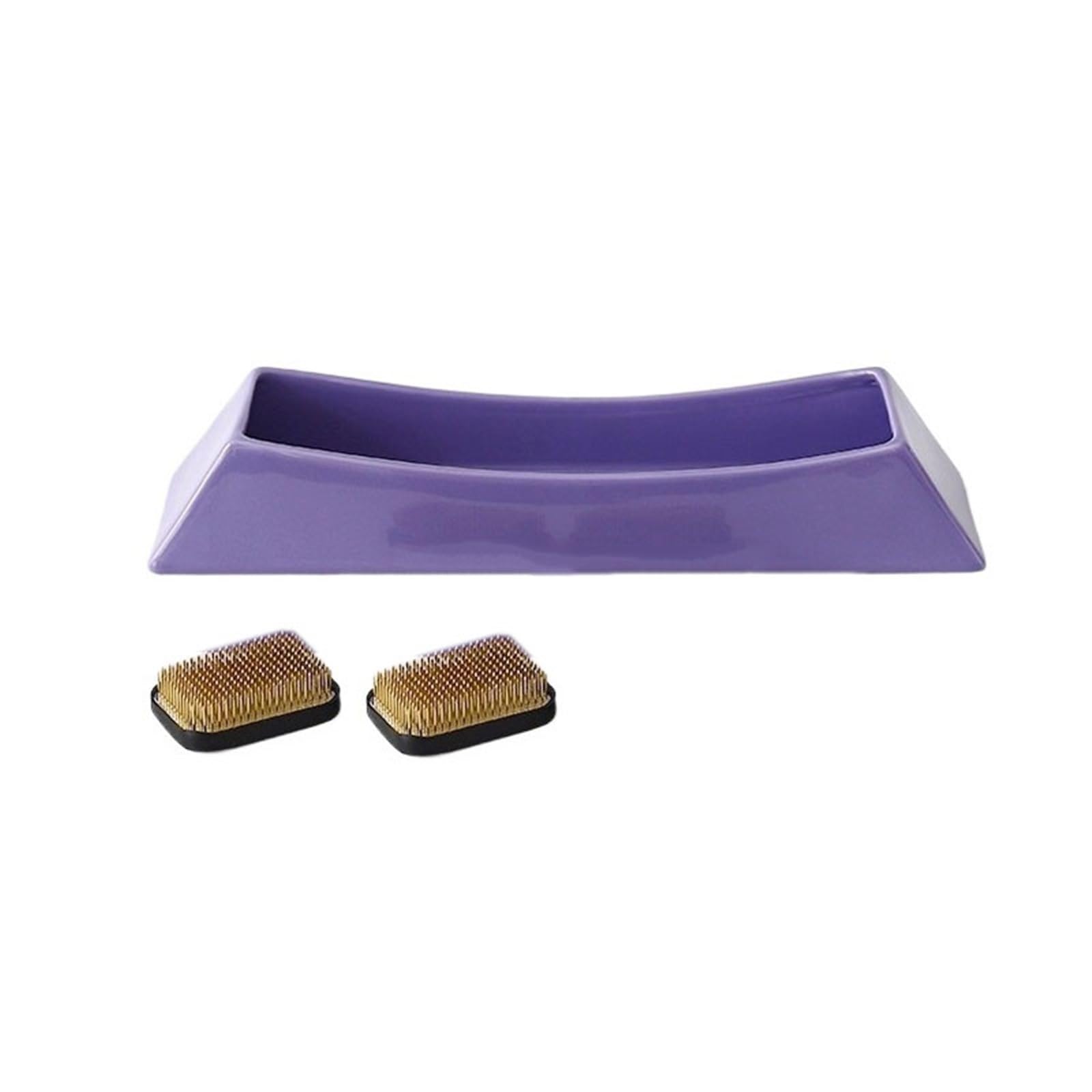 K5C7S3W9D6 plant dish saucer Home Rectangular Ceramic Flower Arranging Saucer Tabletop Minimalist Drip Tray with Two Kenzan