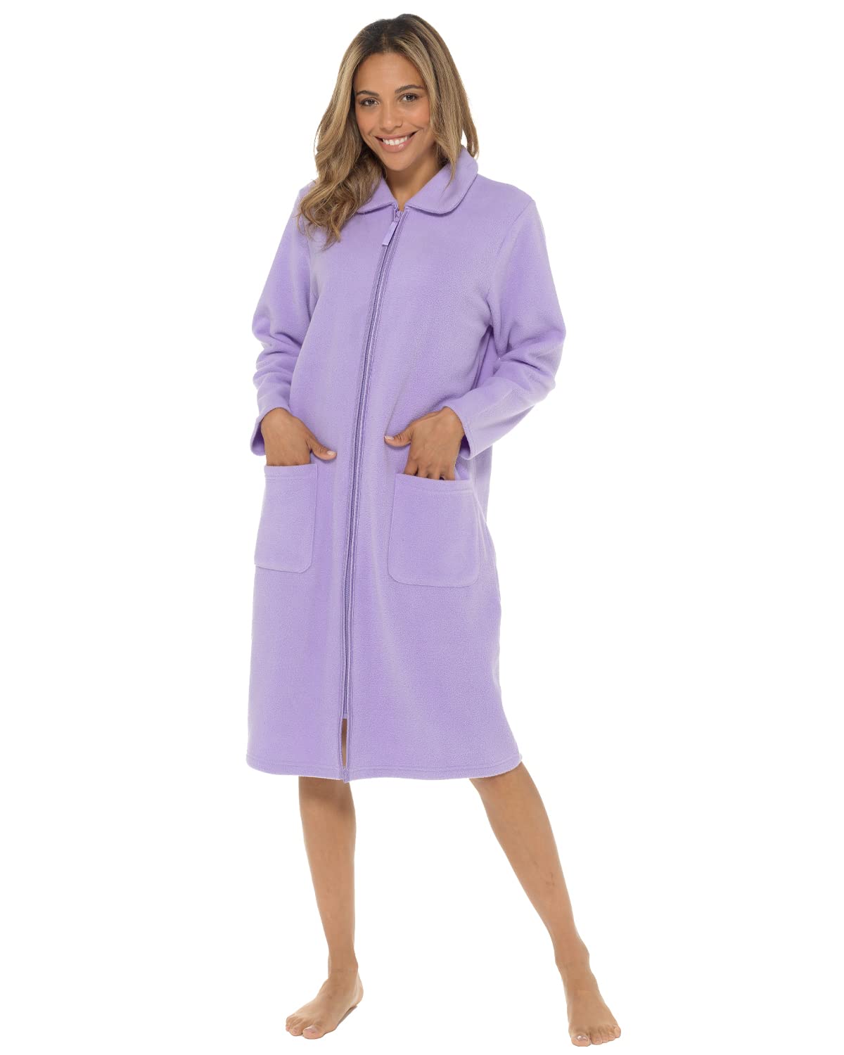 Slumber Hut Women's Lilac (Collar) Zip Fleece Gown Ln730uc Lilac 26-28