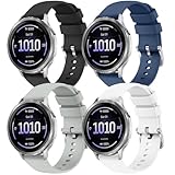 4Pack Silicone Watch Band Compatible with Garmin Venu 4 41mm/Venu 3S / Venu 2S / Garmin Vivoactive 4S /Vivomove 3S, 18mm Soft Replacement Wristband Strap for Garmin Forerunner 255s/265S (4Pack A)