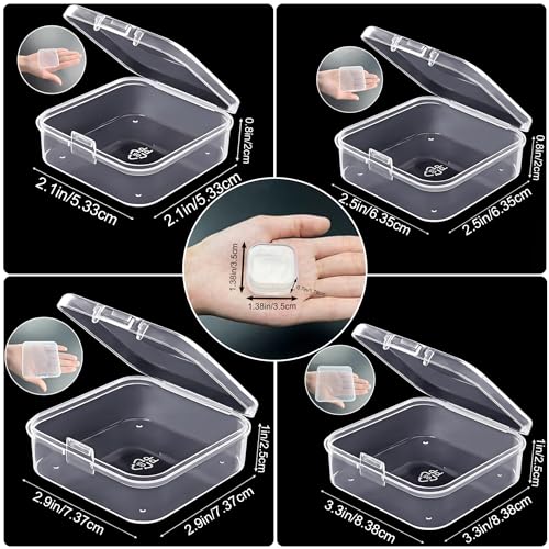 Image of DUOFIRE Bead Organizer 10 Pack Clear Small Plastic Containers Mixed Sizes | Hinged Lids, Bead Storage with Individual Box, Compact for Jewelry Making, Nail Art, Craft, Small Parts, Home & Travel
