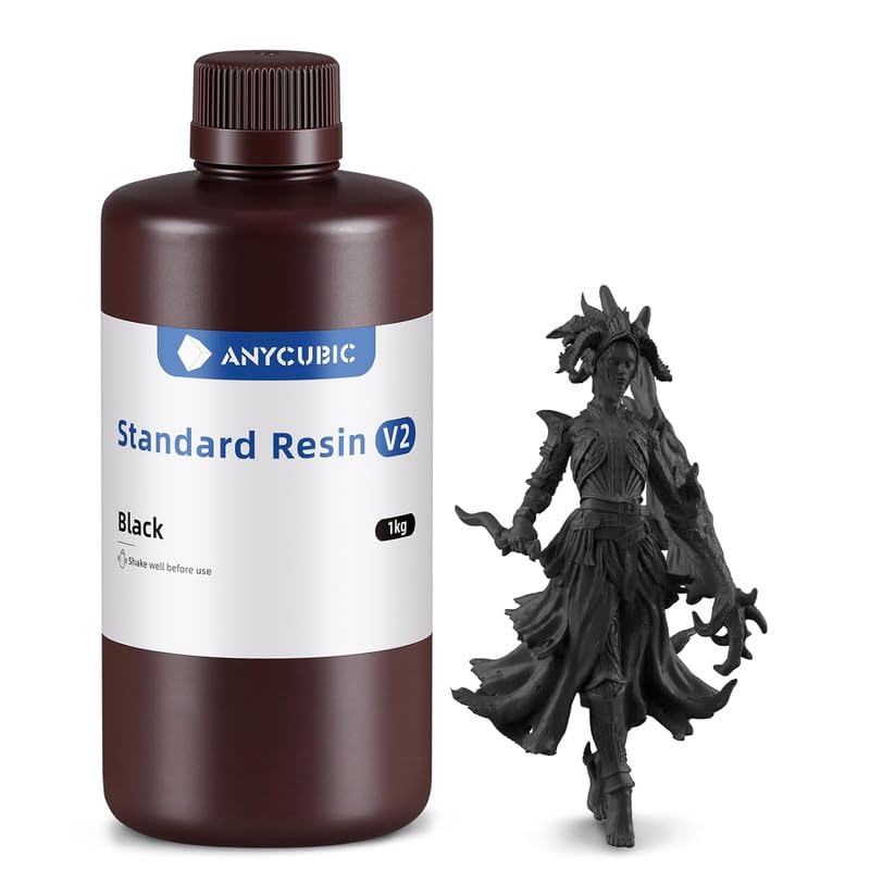 Image of 3IDEA 3D Printer Resin, Upgraded 8K Standard Resin V2, Enhanced Toughness and Strength, Lower-Odor, High Precision 3D Printing Resin for All LCD Resin 3D Printers (Black, 1kg)