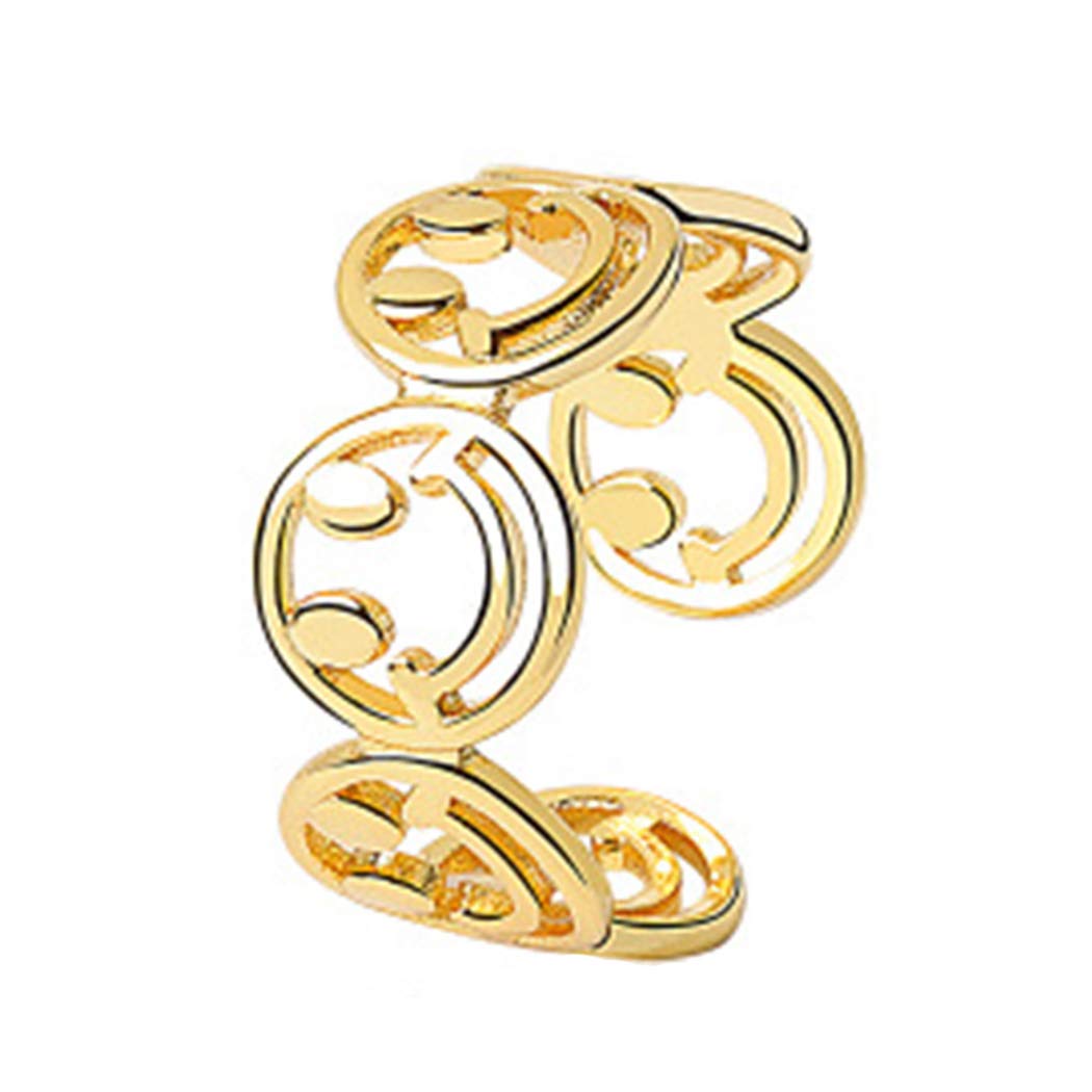 Smiley Face Rings Cute Smile Ring Smiling Face Ring Band Statement Ring Y2k Style Ring Open Adjustable Rings Jewelry for Women and Girls