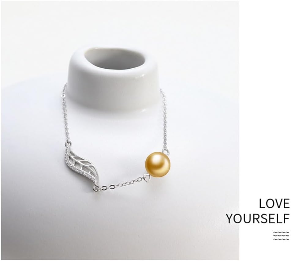Wife Jewelry Gifts - Genuine South Sea Golden Pearl Jewelry Bracelet for Women, Birthday Jewelry for Girlfriend, Valentine's Day for Wife, Mother's Day for Mom Grandma, Gifts for Her NO33689