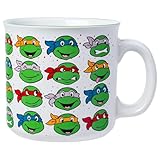 Silver Buffalo TMNT Multi Face Pattern 20oz Ceramic Camper Mug