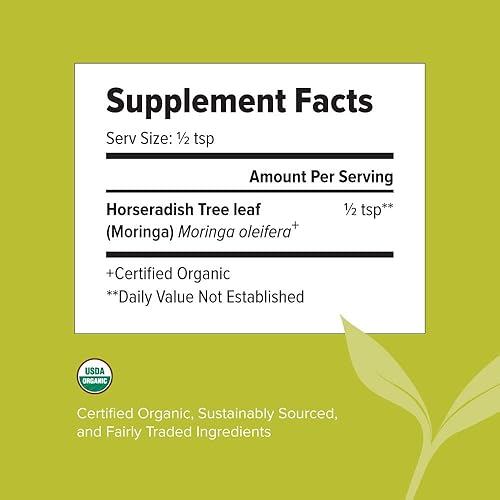 Miniatura 3 de Banyan Botanicals Polvo de hoja de moringa  Certificado orgánico USDA  Moringa Oleifera  Secado al sol  Superalimento a base de hierbas crudas