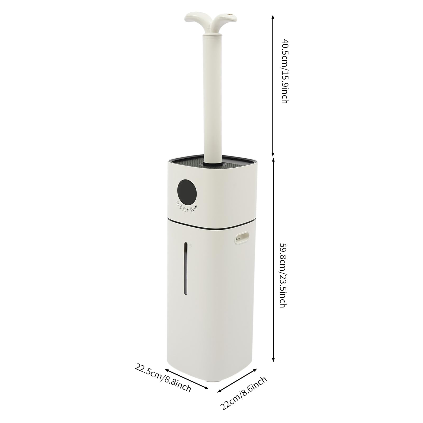 Humidificador ultrasónico de 16 litros, relleno superior con pantalla LED y mando a distancia, funcionamiento silencioso (36 – 45 dB), protección contra funcionamiento en seco, apto para salas de