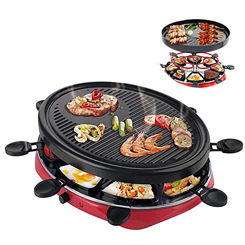 Elektrogrill Multifunktions,Smoke-Free Barbecue Grill, 1300W Elektro-Grill Grill Teppanyaki Rauchfreies Antihaft-Grillwerkzeug für 3~5 Personen