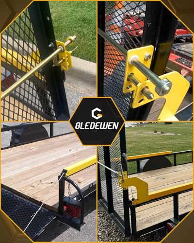 Image of Locking System & Lift Assist for Trailer Gates, Compatible with Utility Trailer Ramp and Tailgate, with 12 to 24 Inch Height Side Rail, 4 to 6 Feet Height & 6 FT 9 In Max Width Tail Gate or Ramp