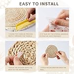 SMGY Set of 9 wall basket decor hanging boho Rattan Flat Woven Macrame Tassels Bamboo handmade serving tray art set for living room bedroom dining room-3.2-14.5in - Image 4