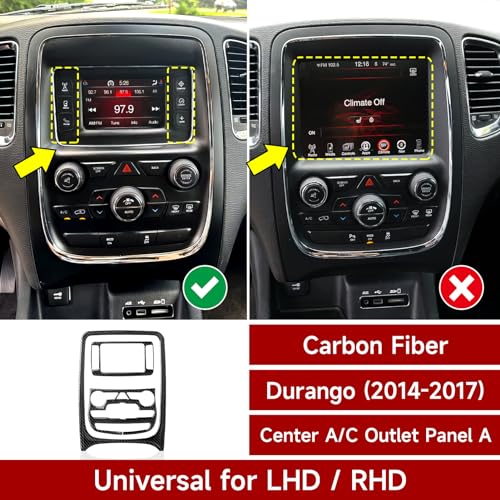 Image of Center A /C Outlet Panel Decals for 2014-2017 Dodge Durango Accessories Carbon Fiber Interior Stickers