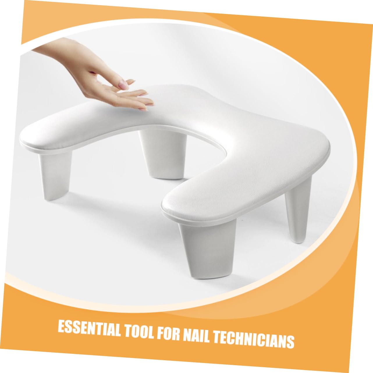 Cuscino Manicure a U per Mano, Supporto Bianco in Pu Plastico | Struttura e Smontabile, Inclinazione Ergonomica, Adatto per Scrittura e Disegno