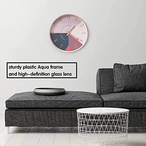 Image of Wall Clock 12 inch Silent Quartz Decorative Wall Clock Non-Ticking Classic Digital Clock Battery Operated Round Easy to Read Handheld Complete Home /Kitchen /Bedroom (406)