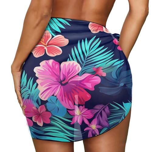 Floral Print Beach Sarong Wrap for Women Bathing Suit Cover Ups for Swimwear Swimsuit with Tassels2