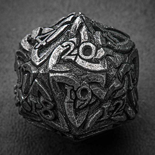 Dado Spindown D20 celta metálico para noches de juego de Commander y MTG en mesa