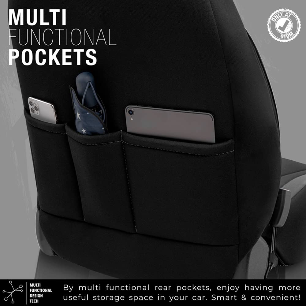 Limited Design Ortopedik Ekstra Destekli Oto Koltuk Kılıfı Tam Set (Siyah-Gri)