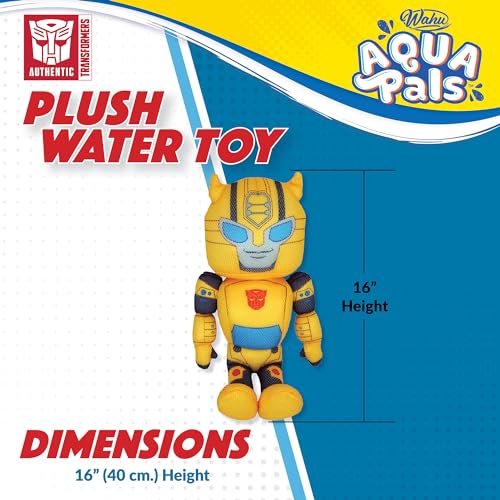 WAHU Aqua Pals Transformers Bumblebee Plüsch-Wasserspielzeug für Kinder ab 2 Jahren, schnell trocknend, wasserdicht, Plüschpuppe Spielzeug für Pool und Badewanne, Gelb, 40,6 cm