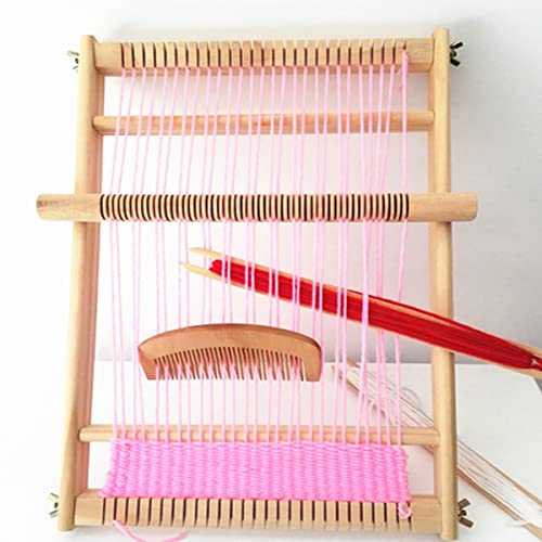 Generic Weaving Loom Kit,Wooden Multi-Craft Weaving Loom Tapestry Loom Large Frame 9.85X 15.5Inch,Diy Hand-Knitting Weaving Machinewith Loom Stick Bar For Kids thumb #5