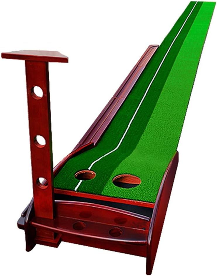 Golf Putting Mat Green, Solid Wood Professional Portable Putter Exerciser Set, Bring Back The Ball Track, for Indoor Golf Training (Color : Style 2, Size : 3.50.3m) (Style 1 3.5 * 0.3m)