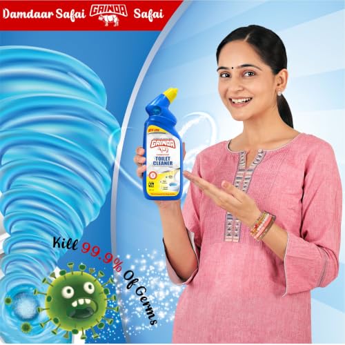 Image of GAINDA Toilet Cleaner Liquid Disinfectant Bowl Pot Cleanser Safe Hygienic Bathroom Stain & Odour Remover for Commercial Use Removes 99.9% Germs, 650 ml