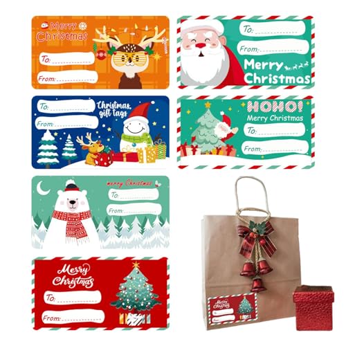 Syengery Pegatinas Navideñas - Calcomanía Adhesiva de 60 Hojas - Etiquetas de Nombre Navideñas Festivas,Para Fiesta Celebración Hogar Vacaciones Familia Manualidades Festival Envoltorio