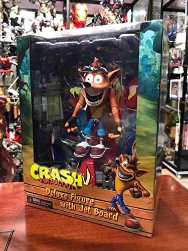 Lkcozsm Crash Bandicoot - 7” Scale Pvc Action Figure Toy Gift For Fans Kids - Deluxe Crash With Jet Board #TOP7
