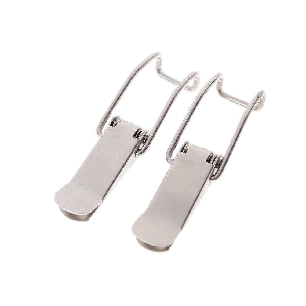 SHALLEZSOU Key Hasp Lock 2Pcs Spring Loaded Toggle Latch Catch Hasp 74x20mm Hardware for Sliding Door Cabinet Boxes