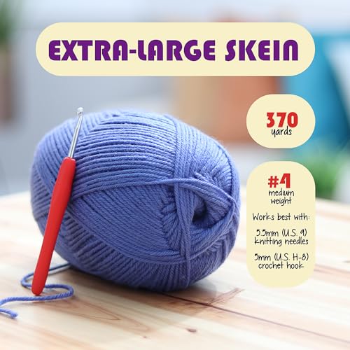 Image of Acrylic Yarn for Crocheting & Knitting - Soft Crochet Yarn for Crocheting, 3 Pack of 370 Yards, Perfect for Crafts & Amigurumi, Medium Worsted Weight 4, Pumpkin
