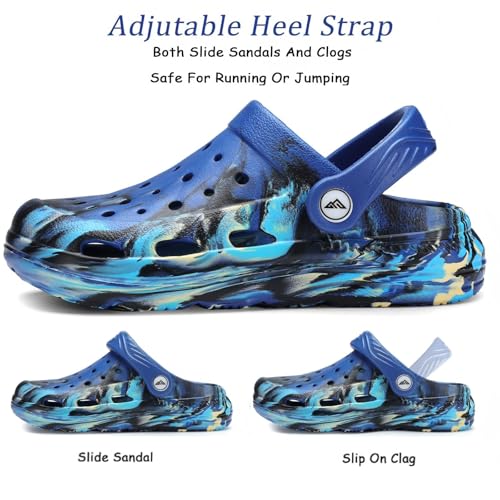 Image of Kids Tie Dye Garden Clogs for Boys Girls | Lightweight Slip-On Water Shoes with Arch Support