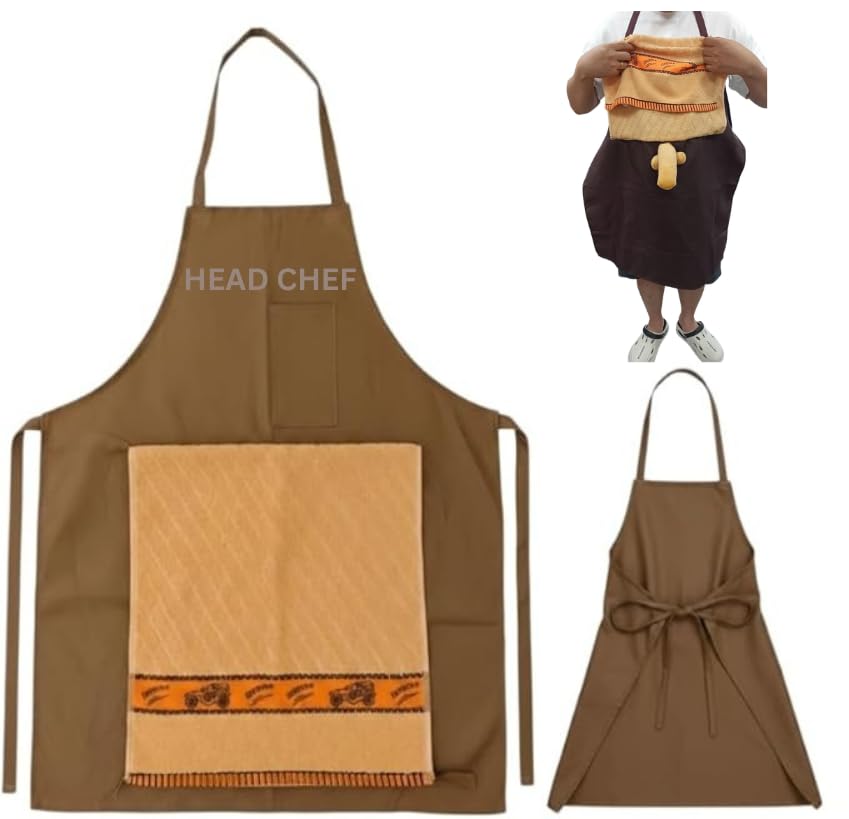 Head Chef Prank Apron with Pocket Funny Hidden Surprise Novelty Cooking Gag Gift Apron for Men Funny Apron Chefs Prank Apron Surprise Hiding In The Pocket Gifts Sneaky Chef Apron With Penisunder