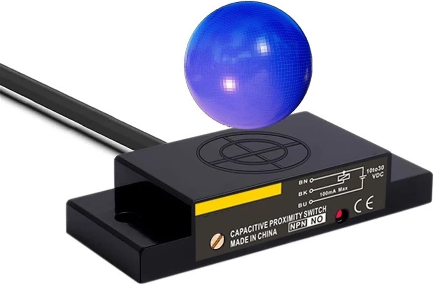 Angular Column Type E2K Series Capacitive Sensor 1-10mm Distance Adjustable Ip67 Capacitive Proximity Sensor Switch 2m Cable (Color : 10-36vDC 3wire, Size : NPN_Normally Open)