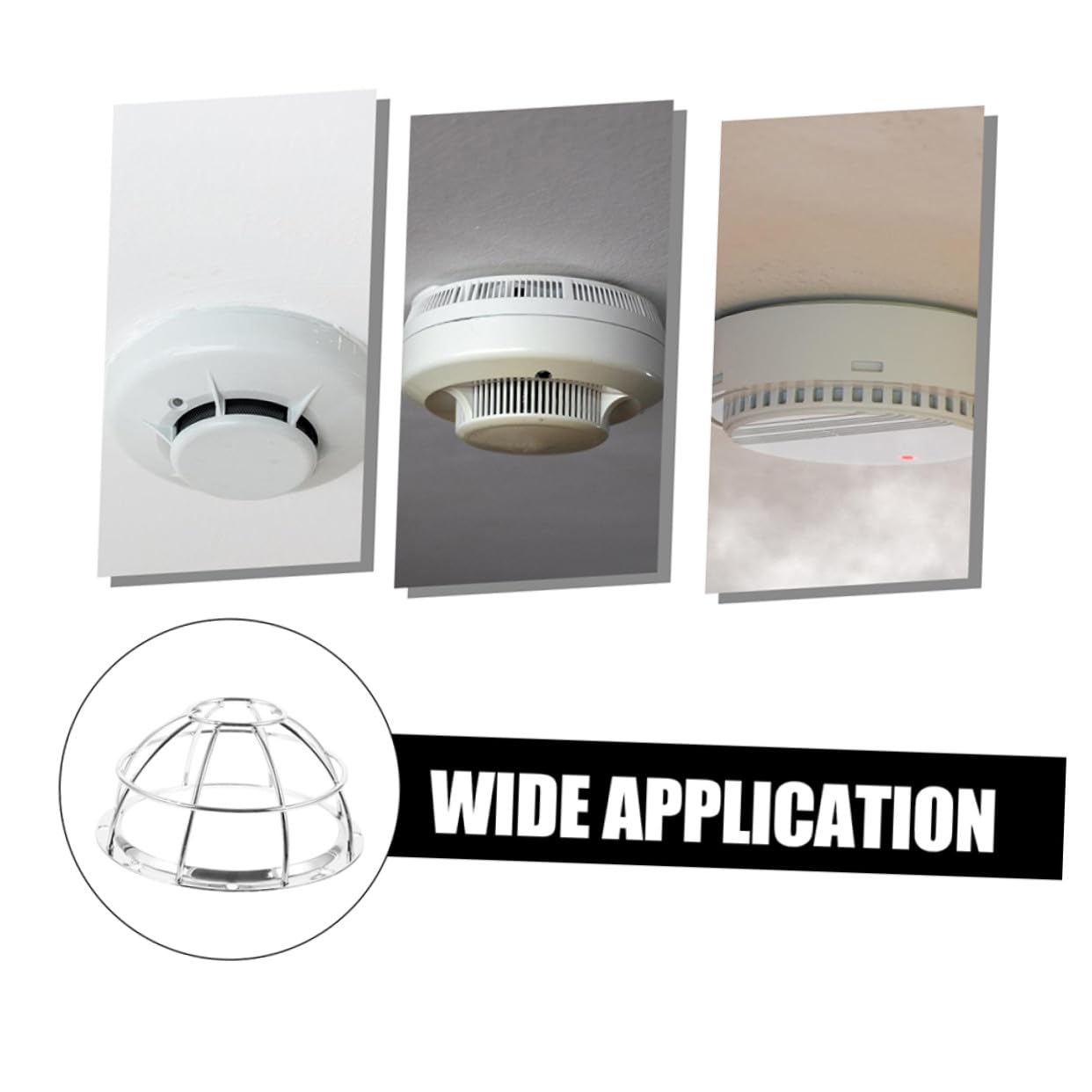 Hohopeti 8 Piezas Protector de Detector de Humo de Acero Inoxidable de Malla Resistente para Sensor de Fácil Instalación y Protección Duradera para de Alarma