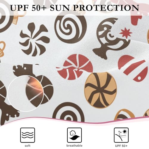 CaTaKu Girls One Piece Swimsuit Christmas Candies Brown Toddler Bathing Suit Long Sleeve UPF 50+ Rash Guard Swimwear 3-12Y4