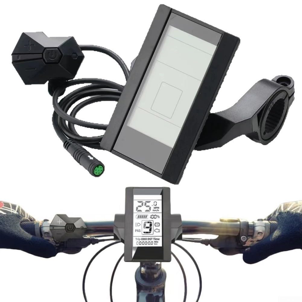 C965 LCD Display für Bafang Motors E Bike Zubehör für BBS01B BBS02B 36V 48V 750W, Anzeige Geschwindigkeit, Batterie und Entfernung