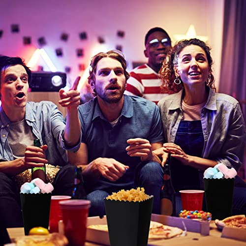Image of Jetec 450 Pcs Popcorn Boxes Mini Paper Popcorn Box Cardboard Popcorn Container for Party Black Popcorn Holder Disposable Candy Popcorn Bags for Birthday Wedding Decoration, 2.36 x 2.99 x 4.17 Inches