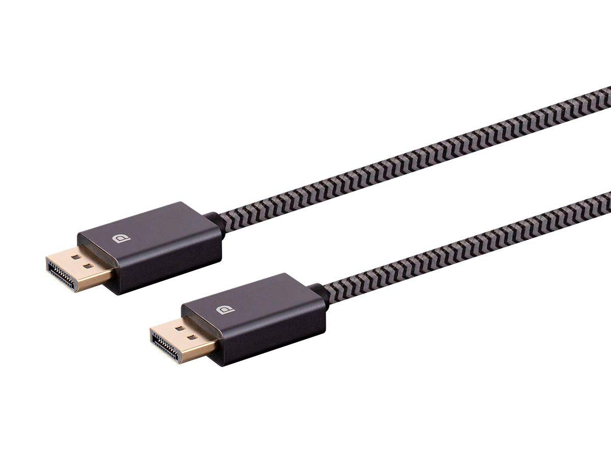Monoprice Lot de 10 câbles DisplayPort 1.4 EasyPlug en nylon tressé – 1,8 m, gris, 8K @ 60 Hz, prise en charge HDR, jusqu'à 32,4 Gbit/s, pour ordinateur portable, PC, TV, moniteur de jeu