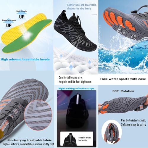 Barefoot Shoes Women,2025 New Hike Barefoot Shoes for Women Men - Breathable & Non-Slip Athletic Footwear, Wide Toe Water Shoes, Neuropathy Shoes for Women, Women's Water Shoes, Non-Slip Wide Toe Water Shoes for Women Men, Surfing Quick Dry Sports Shoes4