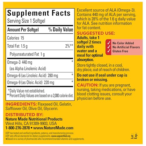 Nature Made Triple Omega 3 6 9 Supplements, 150 Softgels - image 7
