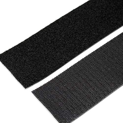 Strenco 2 Inch Self Adhesive Hook and Loop - 5 feet - Black Sticky Back Tape  Fastener