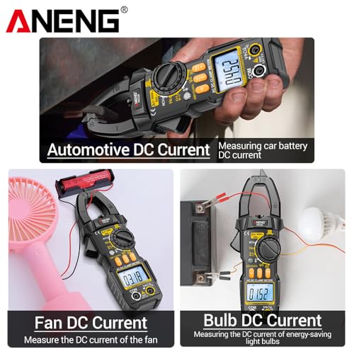 PN108 Pinza Amperimétrica Digital Multímetro Profesional con Pantalla LCD y Tester de Capacitancia - Negro miniatura 3