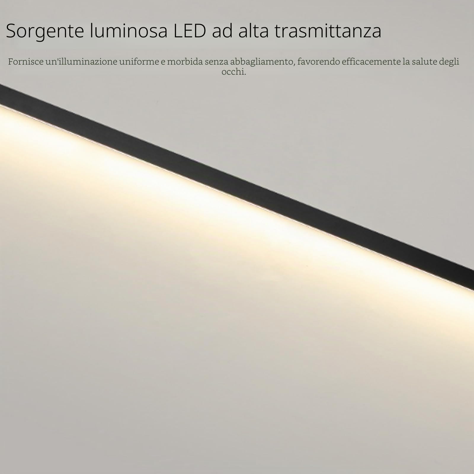 LED Esterno Lungo Applique da Parete Impermeabile IP65 Luce da Parete Alluminio Minimalista Rettangolare Design Lampada da Parete Nero/Bianco Moderno per Portico Interno (Bianco Luce Calda,60cm)
