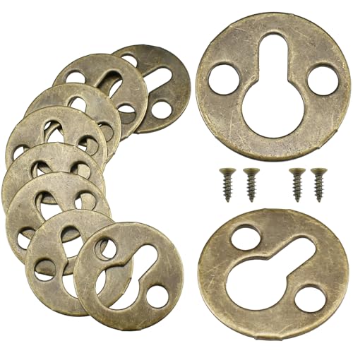 Round Metal Keyhole Shelf Brackets (10 PCS Bronze)